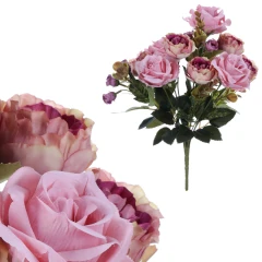 Růže - umělá kytice, růžová barva SG7314 PINK