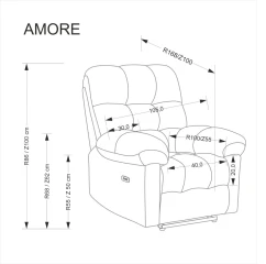 AMORE fotel wypoczynkowy popielaty (1p=1szt)