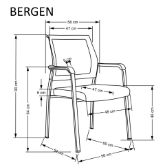 BERGEN fotel czarny (1p=4szt)