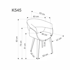 K545 krzesło popielaty / orzechowy (1p=1szt)