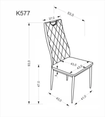 K577 krzesło popielaty / czarny (1p=4szt)
