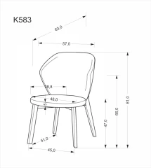 K583 krzesło, orzechowy / brązowy / beżowy (1p=2szt)