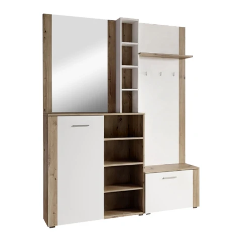 Předsíňová sestava FANDU - bílá/dub artisan