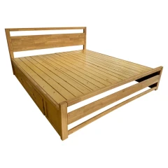 Manželská postel, 160x200, masivní dřevo, přírodní, SHEILA