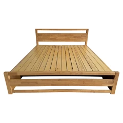 Manželská postel, 160x200, masivní dřevo, přírodní, SHEILA