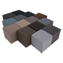 Taburet, látka Twist, šedohnědá, REGOR