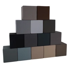 Taburet, látka Twist, tmavě šedá, REGOR