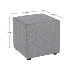 Taburet, látka Twist, šedá, REGOR