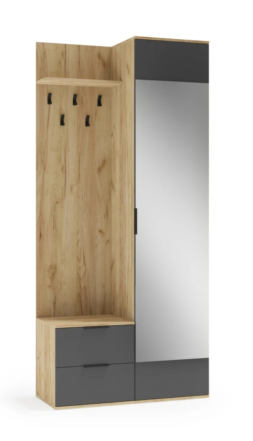 Předsíňová stěna CORAL - dub zlatý/antracit