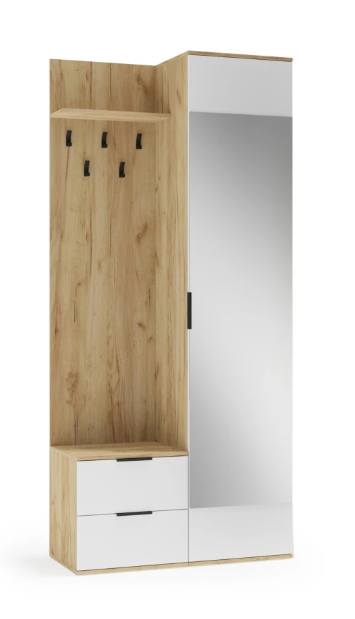 Předsíňová stěna CORAL - dub zlatý/bílá