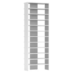 Vysoký regál/botník, bílá, OSKI