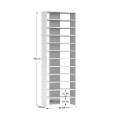 Vysoký regál/botník, bílá, OSKI