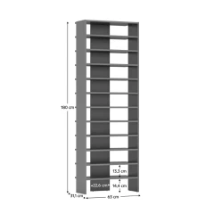 Vysoký regál/botník, grafit, OSKI Vysoký regál/botník, grafit, OSKI
