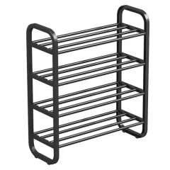 Botník, 4-policový, černá, FERRUM