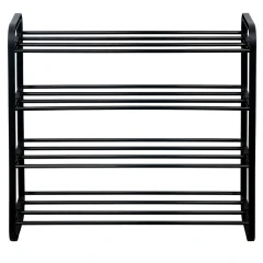 Botník, 4-policový, černá, FERRUM