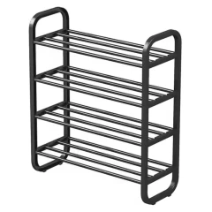 Botník, 4-policový, černá, FERRUM