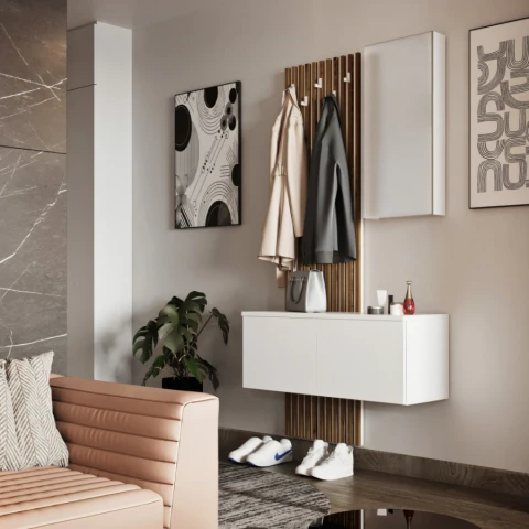 Předsíňová sestava REBEKA - bílá/dub artisan