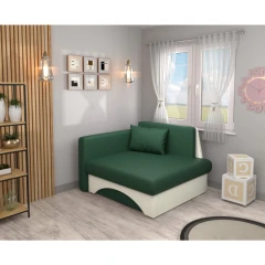 Rozkládací křeslo, zelená/béžová, KUBOŠ NEW UNI