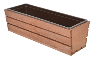 Truhlík MODERN 51 cm - s plastovým květináčem, hnědá