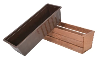 Truhlík MODERN 51 cm - s plastovým květináčem, hnědá