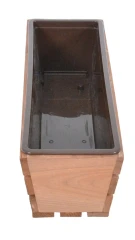 Truhlík MODERN 51 cm - s plastovým květináčem, hnědá