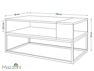 Konferenční stolek LYNX 100x60 cm dub artisan/antracit