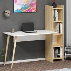 BILPIN psací stůl s regálem, bílá / dub