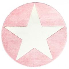Dětský koberec STAR růžová/bílá