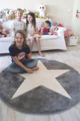 Dětský koberec STAR stříbrná-šedá/bílá