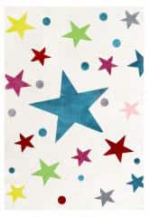 Dětský koberec STARS krémová/multicolor