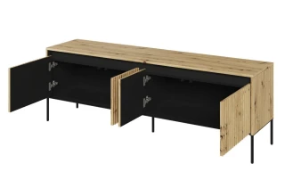 Televizní stolek 4D s LED 167 IPOLIS dub artisan/černá