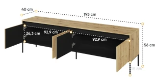 Televizní stolek 4D 193 s LED IPOLIS dub artisan/černá