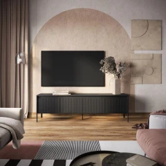 Televizní stolek 4D 193 s LED IPOLIS dub artisan/černá