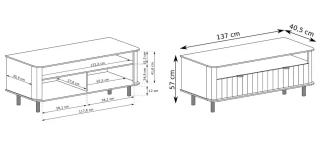 Televizní stolek 2S JOLY clay gray