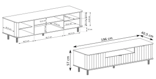 Televizní stolek 2D1S JOLY clay gray