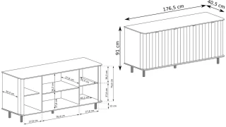 Komoda 4D JOLY clay gray