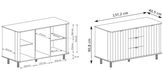 Komoda 2D3S JOLY clay gray