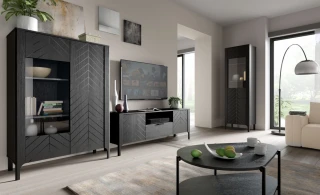 Šatní skříň na nohách 2D KENORA černý Painflow