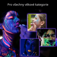 Dětská sada neonových barev na obličej a tělo 12 barev
