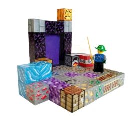 Magnetická stavebnice Minecraft Portál a TNT s postavičkou 51ks