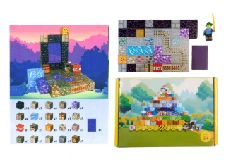 Magnetická stavebnice Minecraft Portál a TNT s postavičkou 51ks