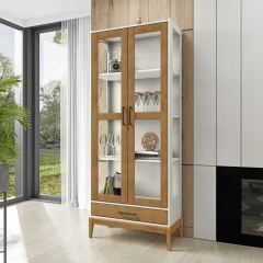 Vitrína MILAO bílá/dub Vitrína MILAO bílá/dub