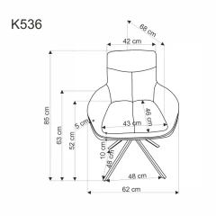 Otočná jídelní židle K536 - šedá č.12