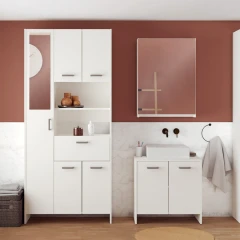 Vysoká skříňka 1+4 dveře + 1 zás. KORAL bílá Vysoká skříňka 1+4 dveře + 1 zás. KORAL bílá