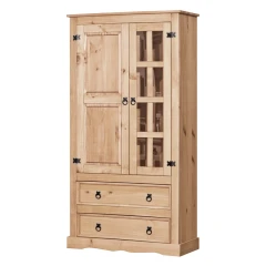 Stůl 100x80 + 4 židle CORONA 2 vosk | ATAN nábytek Vitrína CORONA vosk 16254