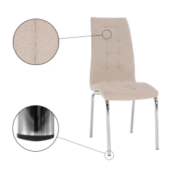 Jídelní židle GERDA NEW - béžová Dulux / chrom č.4