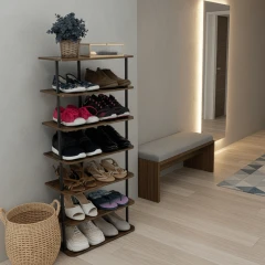 Víceúčelový regál ETUDA TYP 2 - černá/rustikální dřevo č.15 Víceúčelový regál ETUDA TYP 2 - černá/rustikální dřevo č.15