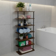 Víceúčelový regál ETUDA TYP 2 - černá/rustikální dřevo č.3 Víceúčelový regál ETUDA TYP 2 - černá/rustikální dřevo č.3