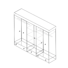 Skříň 5dveřová CORONA vosk 162819 Skříň 5dveřová CORONA vosk 162819