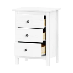 Komoda 3 zásuvky TORINO bílá, kovové úchytky Komoda 3 zásuvky TORINO bílá, kovové úchytky